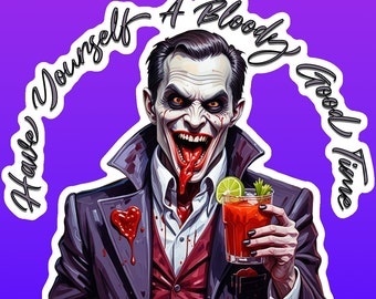 Pegatina de buen tiempo de vampiro británico - Troquelada