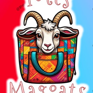 Totes Magoats Sticker – Cute Goat in Tote Bag, Funny Animal Sticker, Kawaii Goat Lover Gift, Cute Goat Sticker, Perfect for Planners