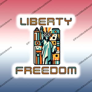 Adesivo astratto della Statua della Libertà con – Adesivo patriottico degli USA, Decorazione moderna della libertà americana, Adesivo in vinile ispiratore