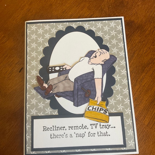 Greeting card, There's a "nap" for that handmade birthday card for men