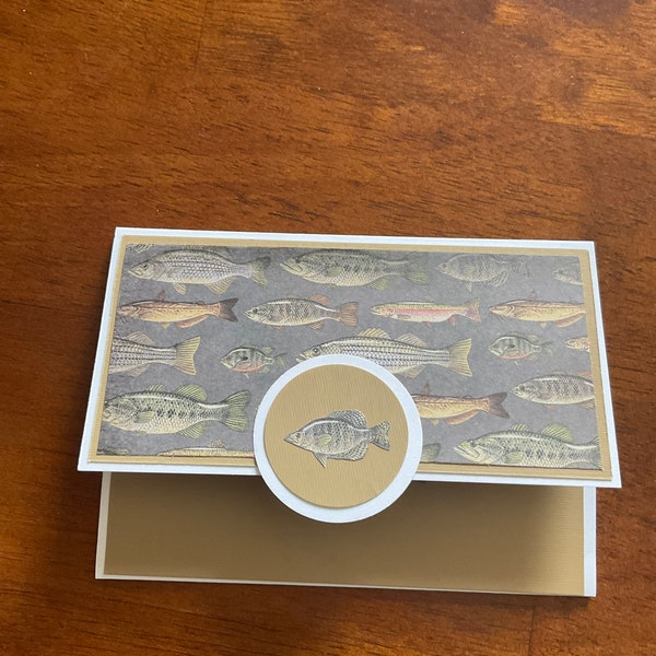 Handmade card/ gift card holder with fishing theme