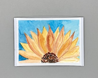 Original Watercolor ACEO 1/2 Sunflower