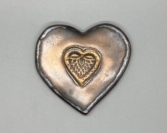Handbuilt Heart Shaped Stamped Ceramic Soap Dish