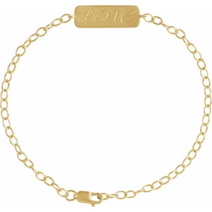 Bracciale reversibile giallo 14K Love Braille da 7" 14k YG, WG, RG, Opzioni Ava