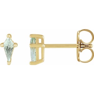 14K Yellow Lab-Grown Green Sapphire Earrings 14K Yellow Gold, White Gold, Rose Gold