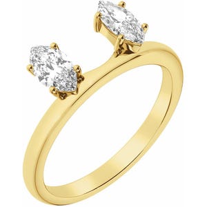 14K Yellow 1/2 Ctw Lab-Grown Diamond Ring Enhancer 14k Solid Gold YG, WG, RG Options Available