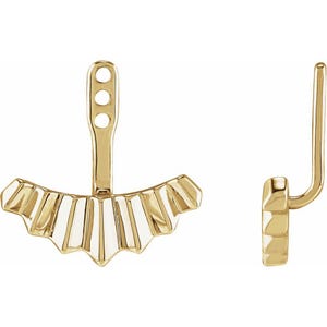 14K Yellow Starburst Earring Jacket 14K Yellow Gold, White Gold, Rose Gold Options Available