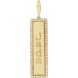 14K Yellow 1/3 CTW Natural Diamond Bar Pendant 14k Rose, Yellow, White Gold Options Available