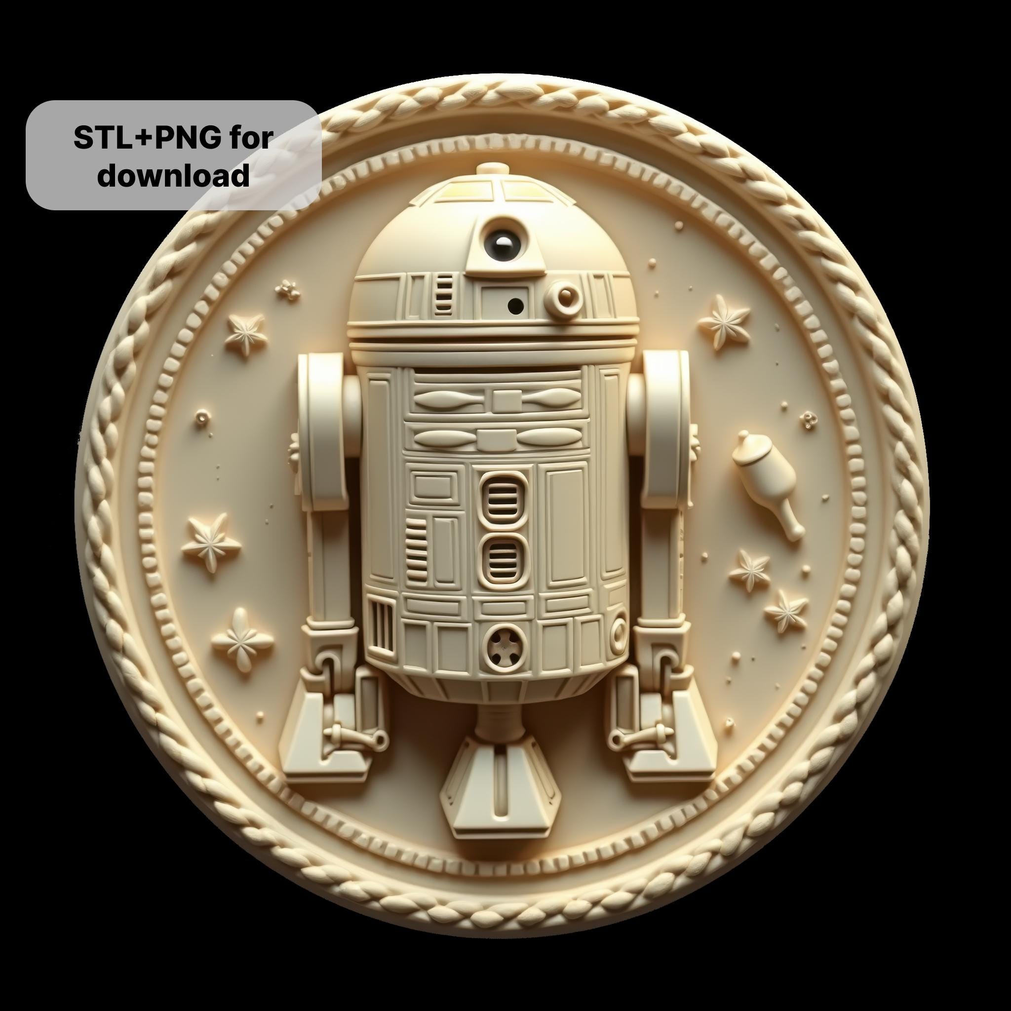 The Merc Star Wars | R2-D2 Coin | Art Concept | Png Stl 3d Embossing ...