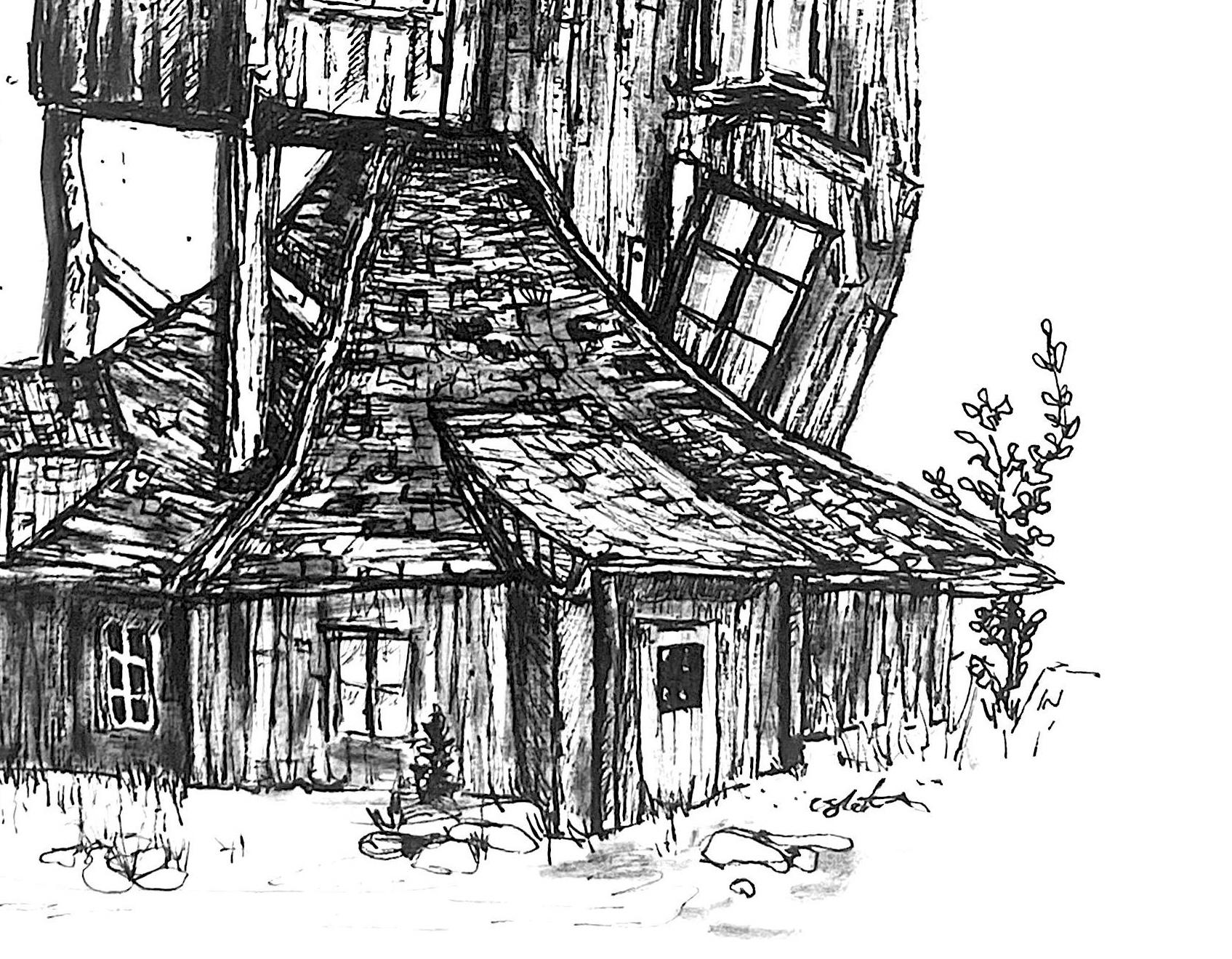 The Burrow Pen and Ink Drawing, Wizarding World Fan Art (A4 PDF) Gift ...