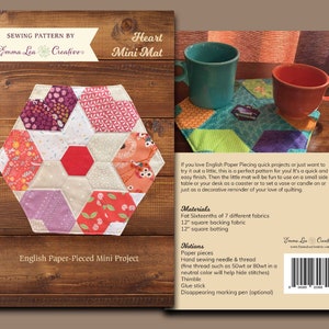 English Paper Piecing EPP Mini Mat Pattern image 1