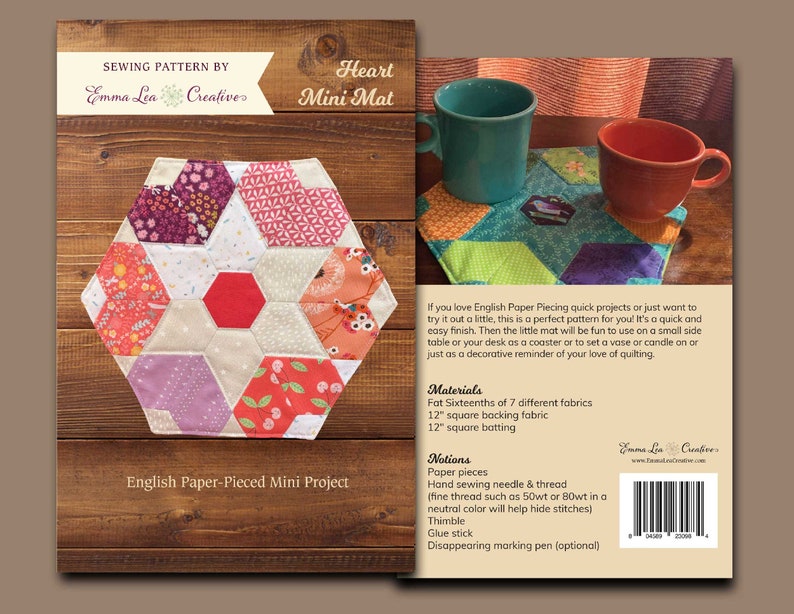 English Paper Piecing EPP Mini Mat Pattern image 1