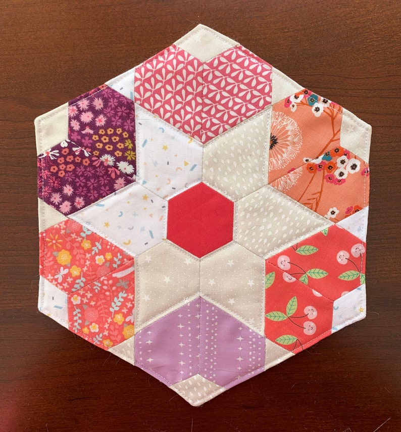 English Paper Piecing EPP Mini Mat Pattern image 2