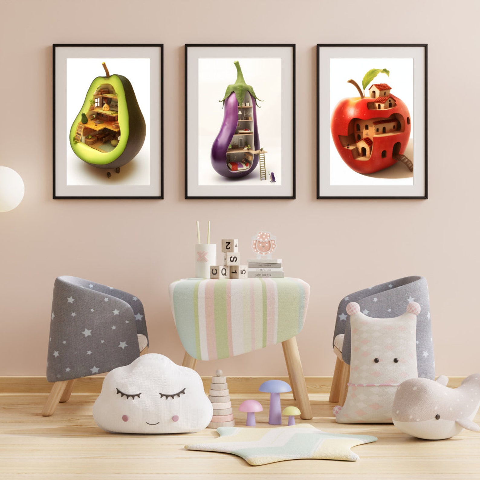 12 Worm's House, Nursery Clipart, Children’s Book Illustration, High ...