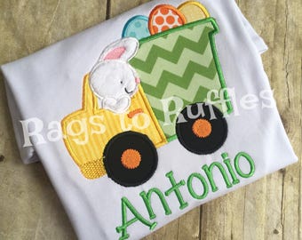 Boy's Personalized Easter Shirt - monogrammed bunny shirt - Boy's Easter Shirt