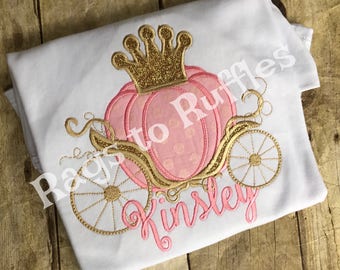Princess Carriage Birthday Personalized Shirt- Princess Carriage Shirt - Monogrammed Carriage Shirt