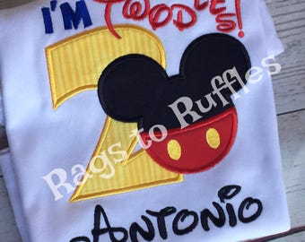 Boy's Birthday Mickey Shirt- Personalized 2nd Birthday Shirt- Mouse Birthday Shirt