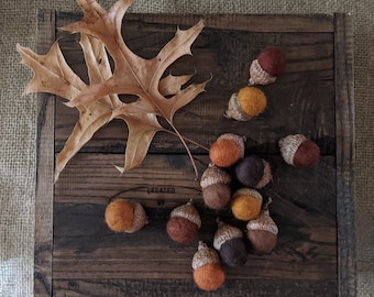 Felted Acorns Rustic Browns Hygge Decor Cozy