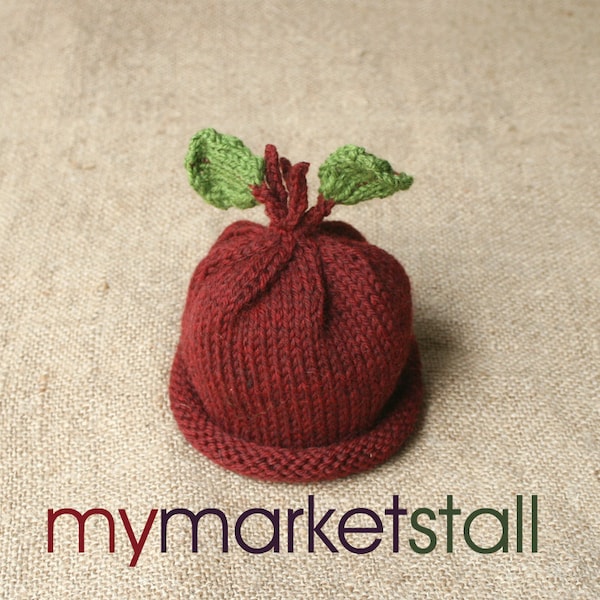 Red Beet Hat - 0 - 3 Months - Adult - Cute Photo Prop or Everyday Use