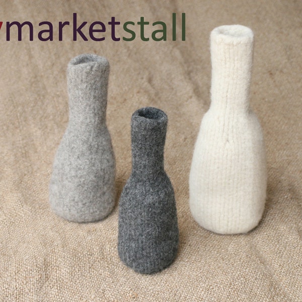 Knitting Pattern Knitted Bottle Vase Felted Bottles and Vases