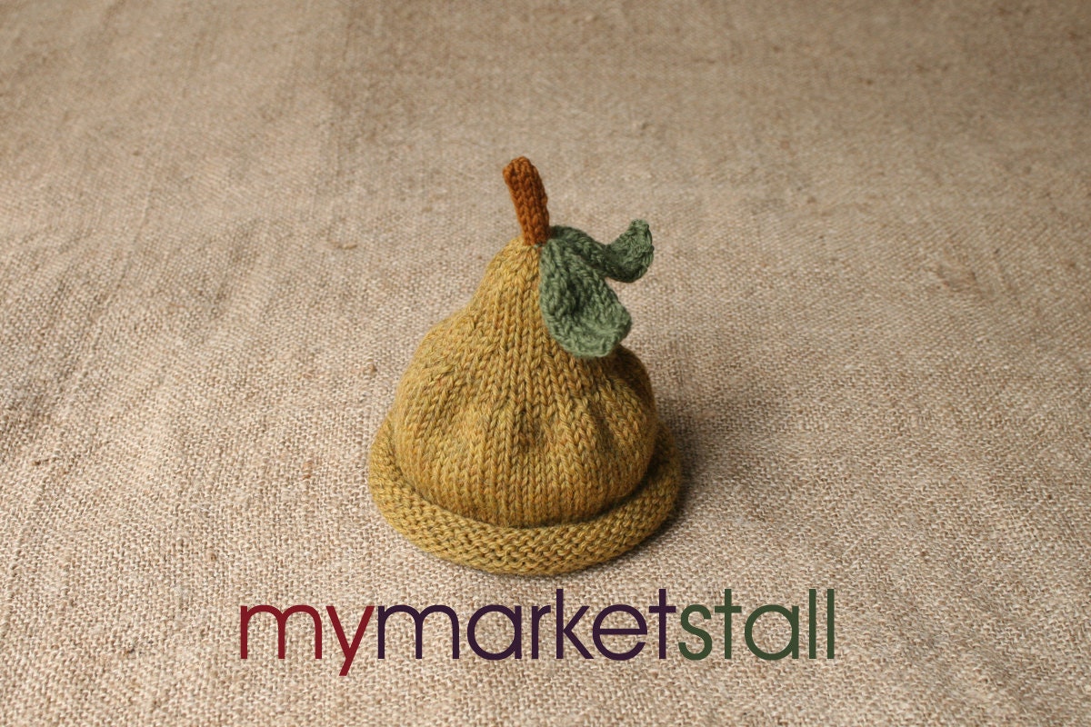 Pear Hat Wool Bosc Pear Hat for Babies and Children
