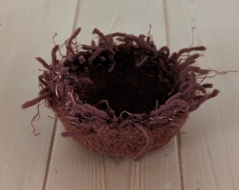 Felted "Bird Nest" Mini- bowl in Cedar Color