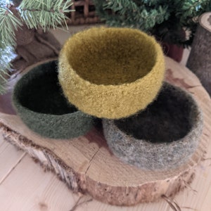 Rustic Woodland Felted Mini-Bowls