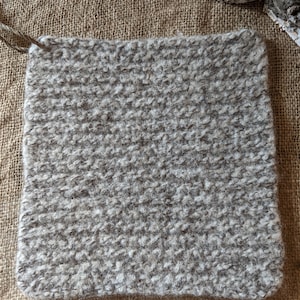 Felted Wool Potholder in Birch Tweed