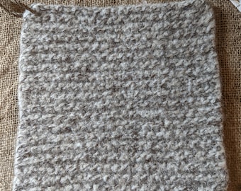 Felted Wool Potholder in Birch Tweed