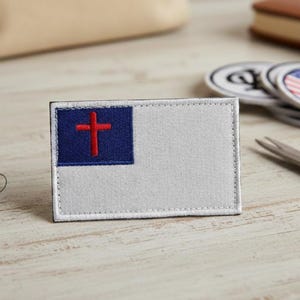 Christian Flag Religious Jesus Christ Hook and Loop Morale Patch Military Tactical 2X3 Inches