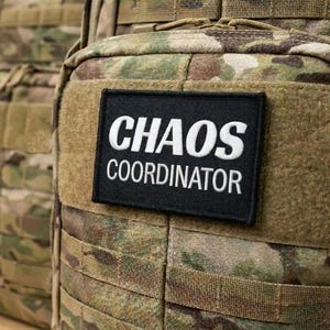 Chaos Coordinator Patch - 3x2 Woven Tactical Morale Patch - Hook and Loop Backing for Backpacks, Jackets, Gear - Funny Sarcastic Gift