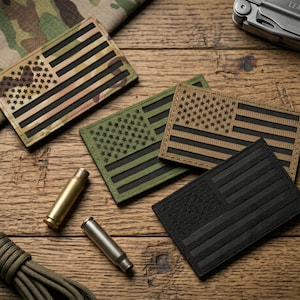 American Flag Military Tactical Patch Infrared IR Reflective 2X3.5 Inches