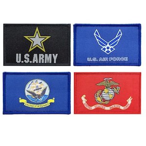 US Military Hook and Loop Patch: Army, Navy, Air Force, Marine