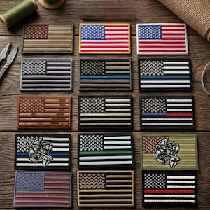 USA American Flag Patches VELCRO® Brand Backing 3"X2" for Backpacks, Jackets, and Tactical Gear