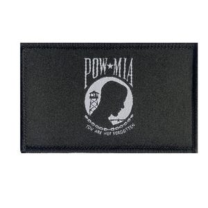 POW MIA Military Veteran Woven Hook and Loop Patch 3x2 Inch