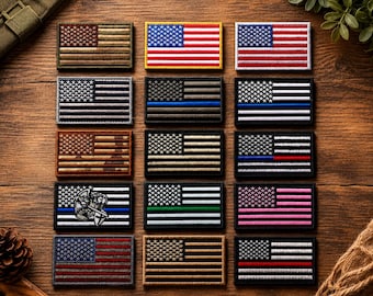 USA American Flag Patches VELCRO® Brand Backing 3"X2" for Backpacks, Jackets, and Tactical Gear