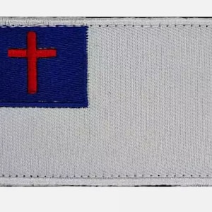 Christian Flag Religious Jesus Christ Hook and Loop Morale Patch Military Tactical 2X3 Inches