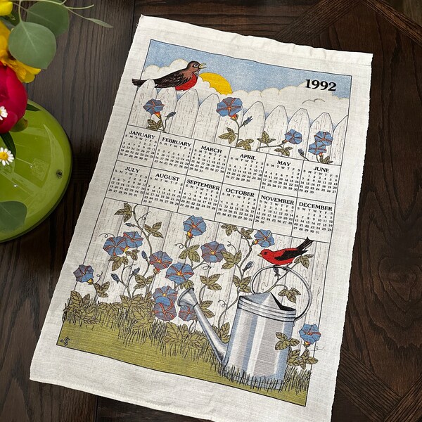 Calendar Tea Towel Etsy Calendar Tea Towel Etsy