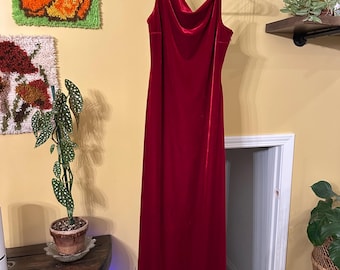 vintage rimini by shaw petites größe 38 rotes samtkleid