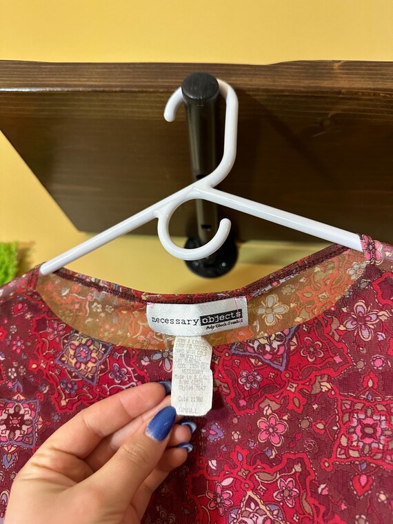 vintage necessary objects partially sheer red pai… - image 3