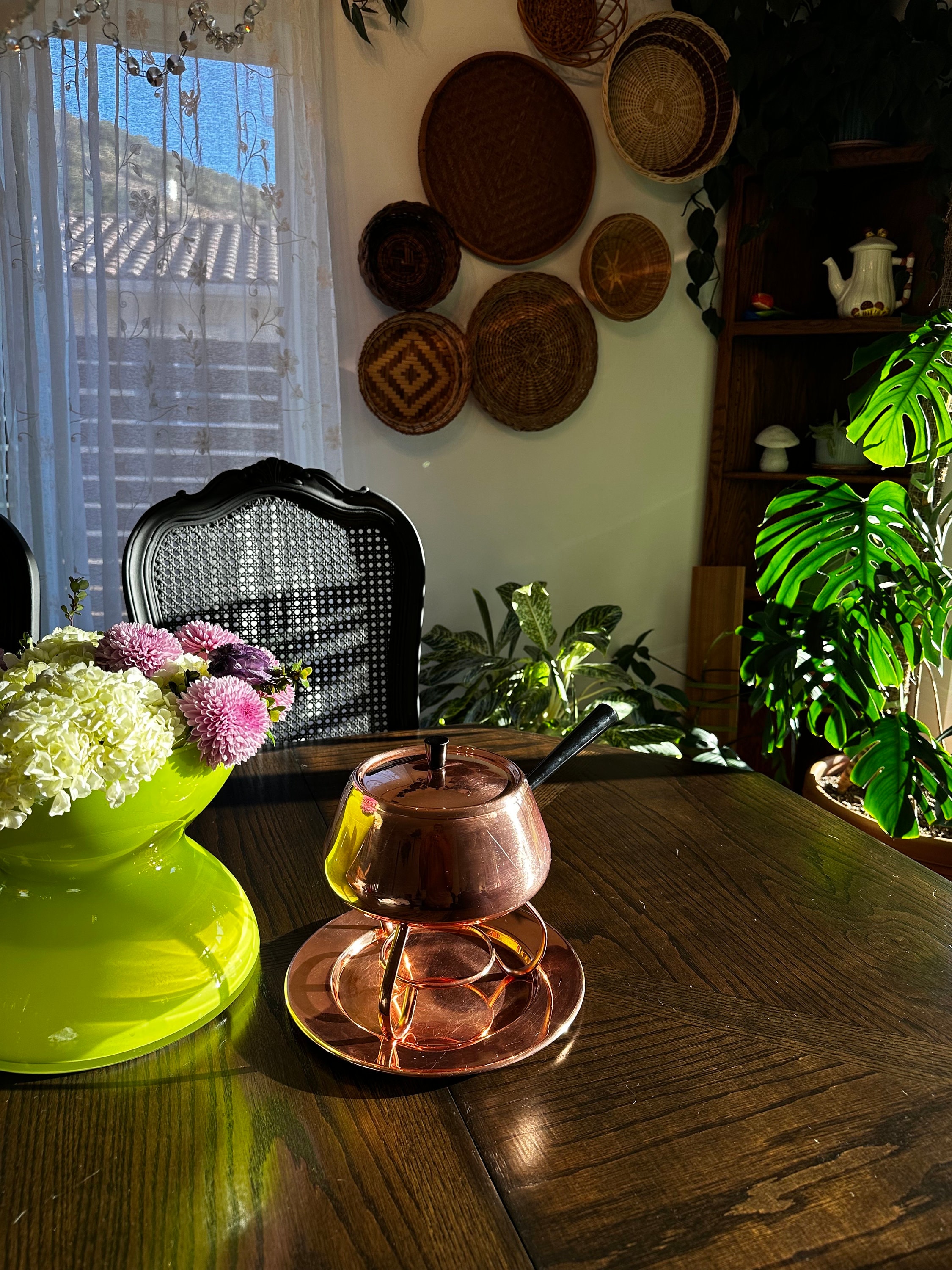 Ensemble à Fondue En Cuivre Spring Culinox - Vintage 1960 - Très Bon état