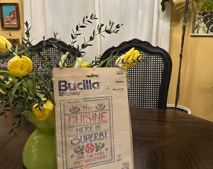 Kit De Broderie Bucilla Vintage NOS - Thème Cuisine Saison - Fabriqué Aux États-Unis 5x7