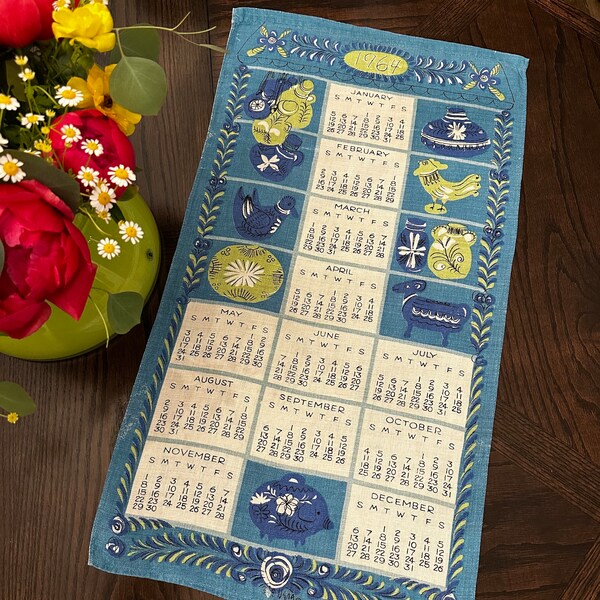 Calendar Tea Towels Etsy
