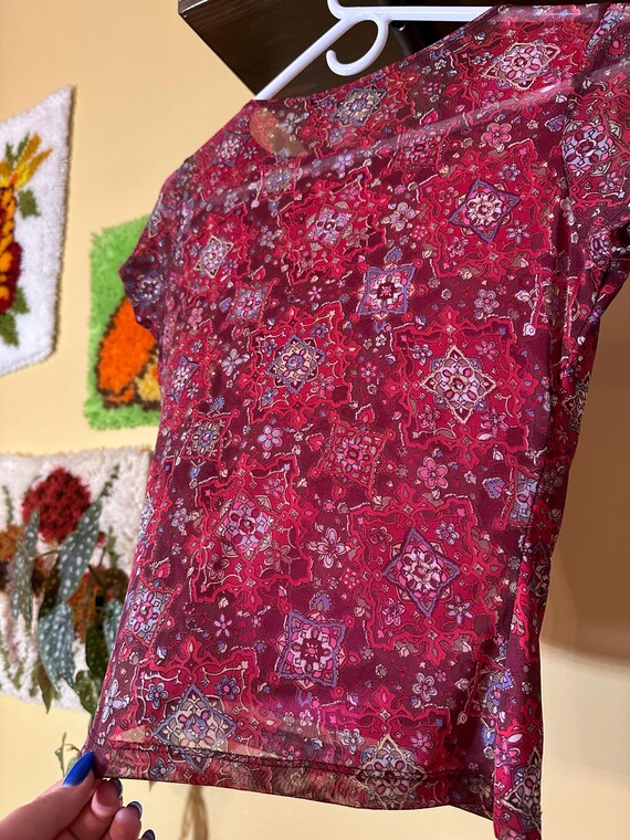 vintage necessary objects partially sheer red pai… - image 4