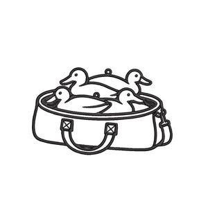 Duck Decoy Bag Outline Machine Embroidery File Download | 8 Sizes