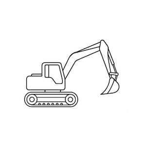 Construction Vehicle | Excavator Outline | Machine Embroidery File Download | 5 sizes