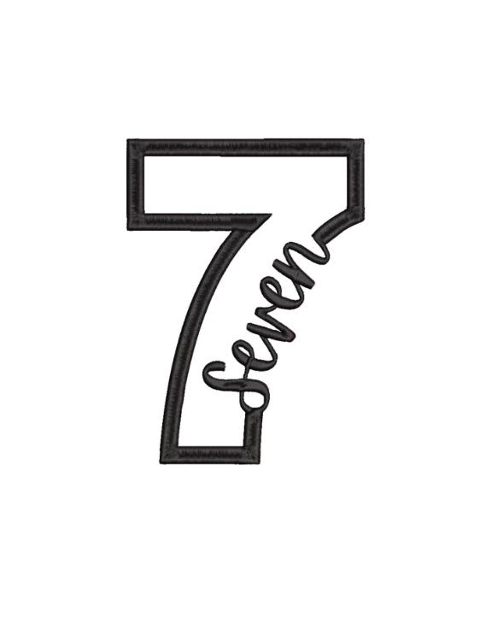 Seven Outline | 7th Birthday Embroidery Design | Machine Embroidery ...