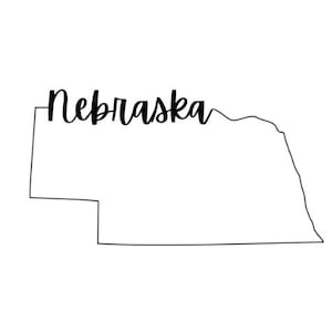 State Name | Nebraska Outline| Machine Embroidery File Download | Script Font