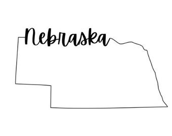 State Name | Nebraska Outline| Machine Embroidery File Download | Script Font