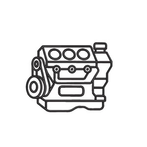 Engine Block Outline Machine Embroidery File Download | 8 sizes